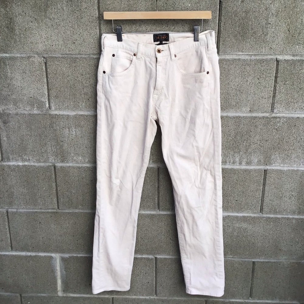 Beams plus white corduroy made in japan jeans size small 30